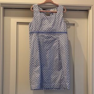 Girls' Sleeveless Blue Floral Print Dress